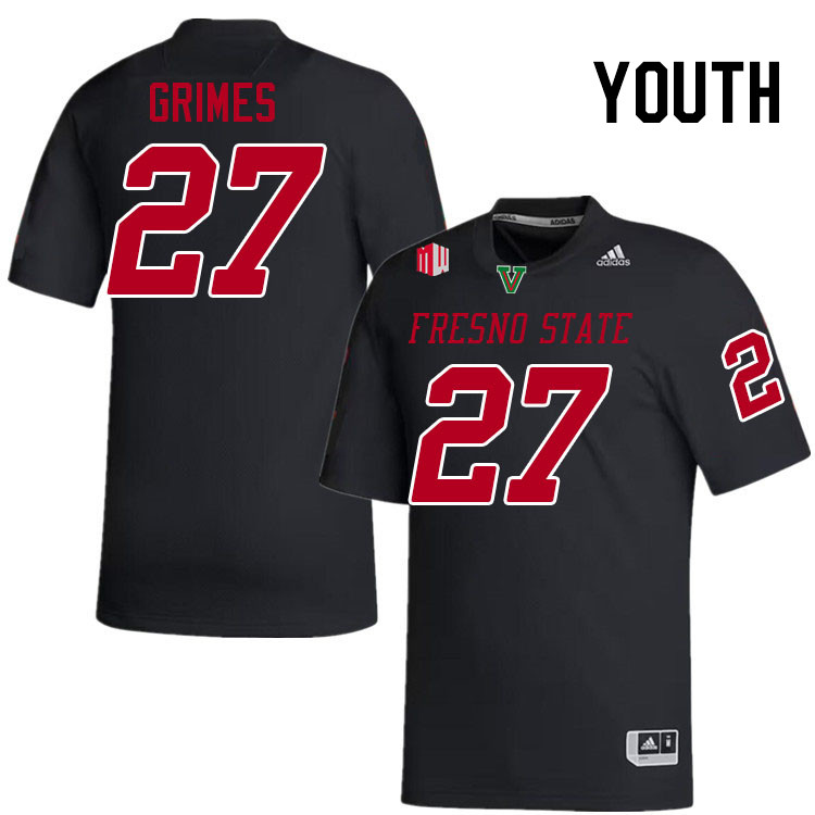 Youth #27 Gerayas Grimes Fresno State Bulldogs College Football Jerseys Stitched-Black